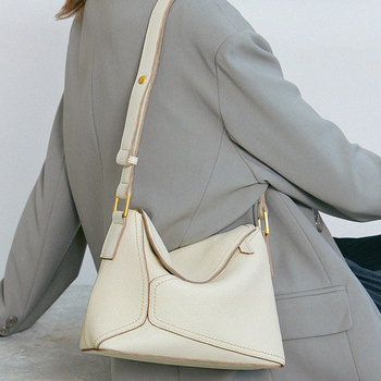 Ženska torbica od prave kože, crossbody, geometrijska tote, zelena