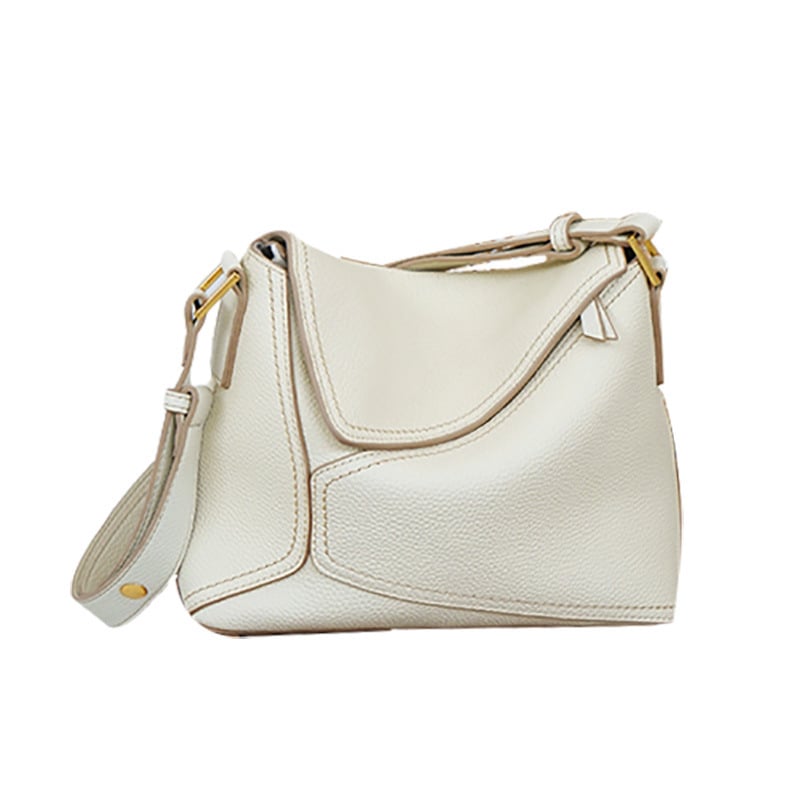 Ženska torbica od prave kože, crossbody, geometrijska tote, zelena
