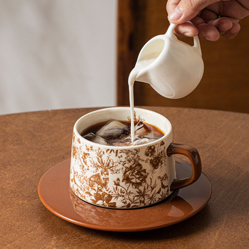 Set de cafea din porțelan retro, estetică elegantă de lux, personalizabil