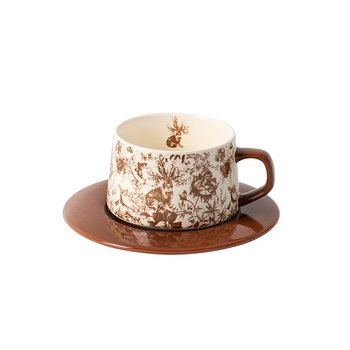 Set de cafea din porțelan retro, estetică elegantă de lux, personalizabil