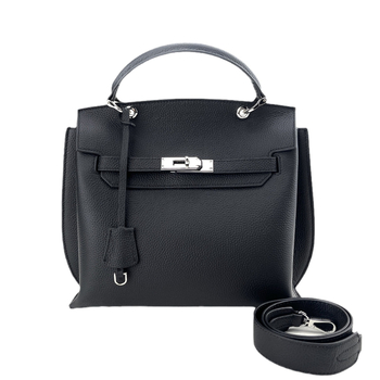 Ženska Kelly torbica od gornje slojevne kože s lychee uzorkom, ramena ili crossbody, velika kapaciteta
