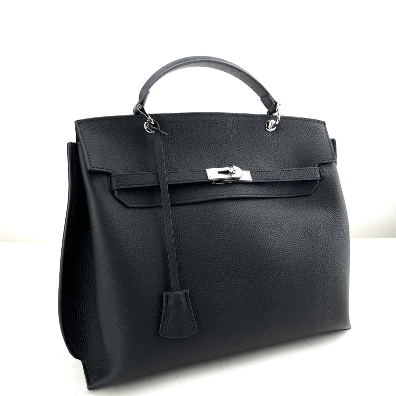 Ženska Kelly torbica od gornje slojevne kože s lychee uzorkom, ramena ili crossbody, velika kapaciteta