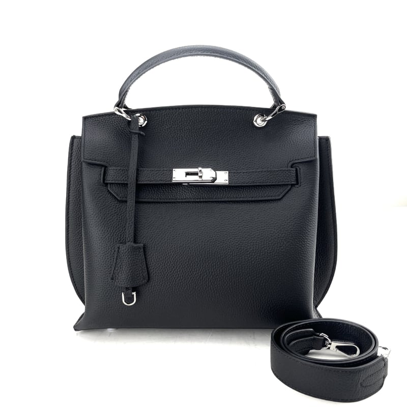 Ženska Kelly torbica od gornje slojevne kože s lychee uzorkom, ramena ili crossbody, velika kapaciteta