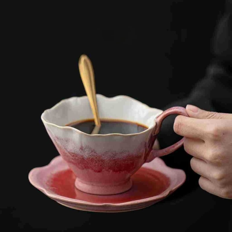Set de cești ceramice retro pentru cafea – calitate premium, design desăvârșit, pentru birou și casă