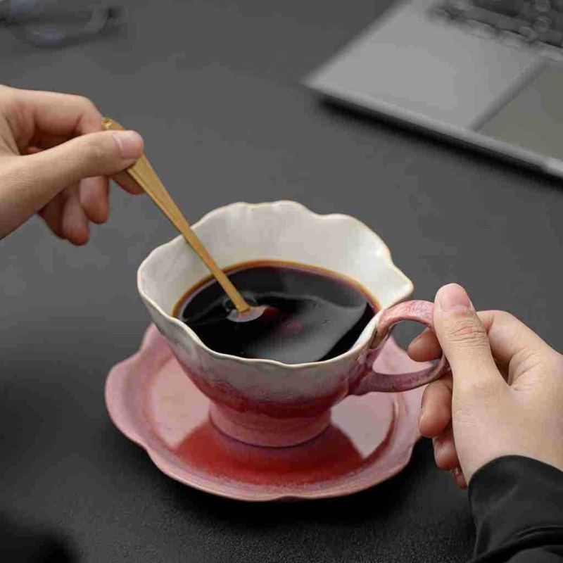 Set de cești ceramice retro pentru cafea – calitate premium, design desăvârșit, pentru birou și casă
