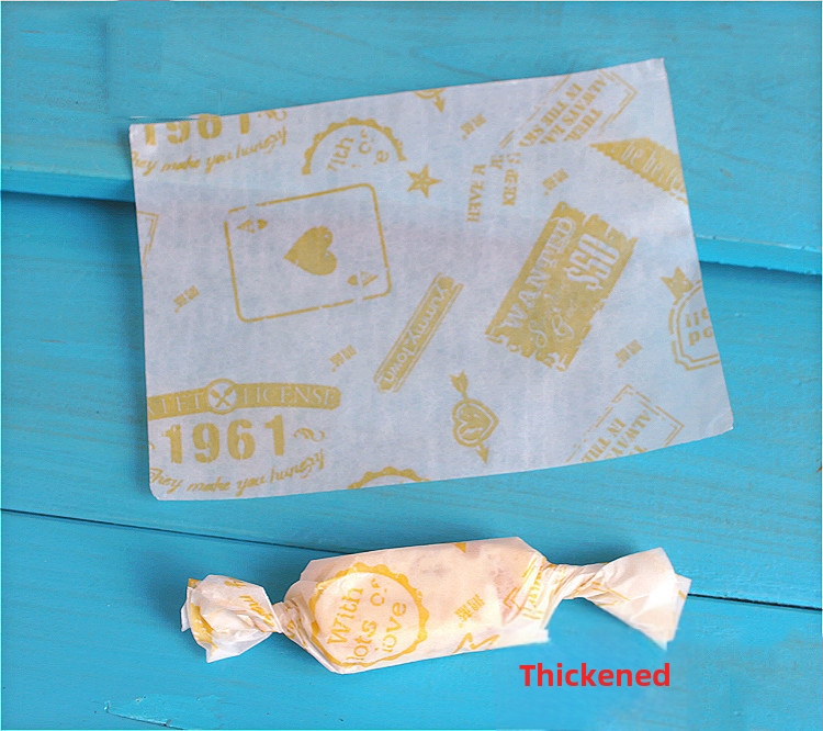 Hrubý obalový papier na nugát a cukrovinky, flexotlač, 500 ks