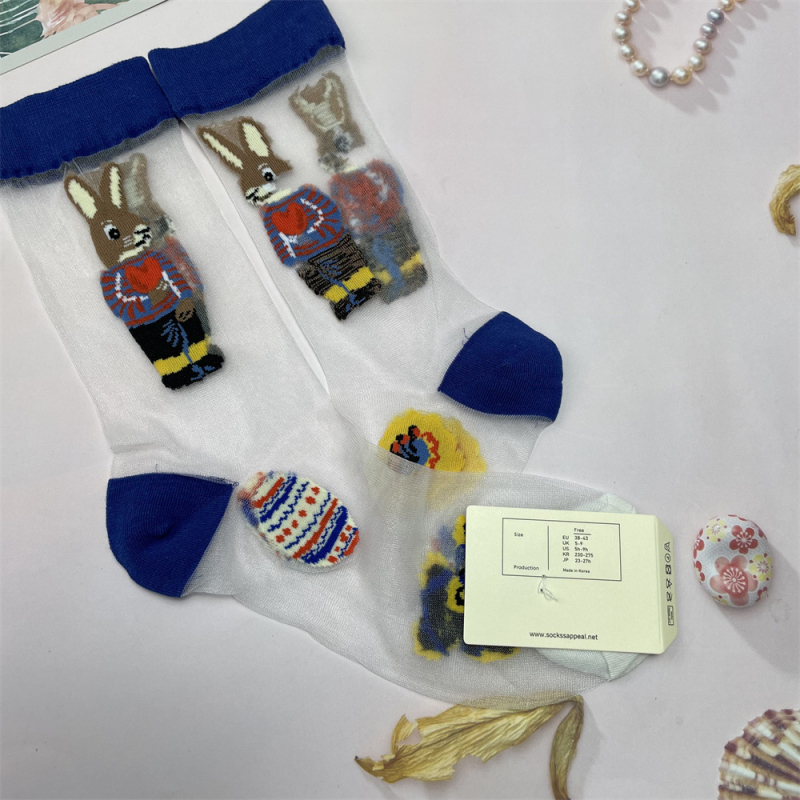 Корейски чорапи Socks Appeal: горска приказка, ретро карикатура, AB версия, асиметрични, стъклени нишки, анти-закачане, дамски чорапи