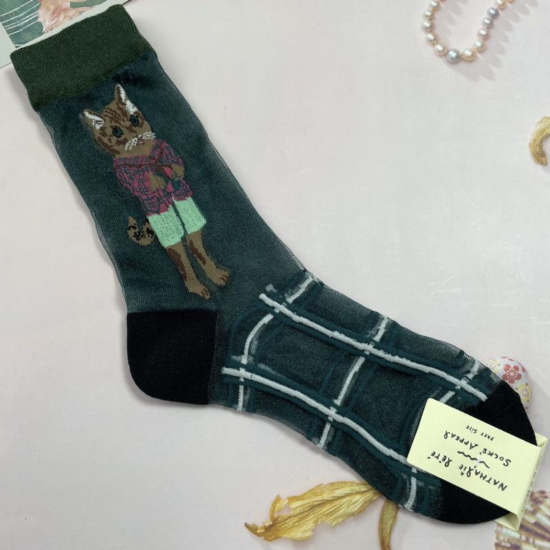Корейски чорапи Socks Appeal: горска приказка, ретро карикатура, AB версия, асиметрични, стъклени нишки, анти-закачане, дамски чорапи
