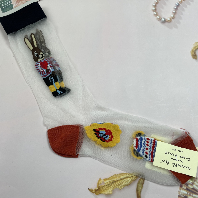 Корейски чорапи Socks Appeal: горска приказка, ретро карикатура, AB версия, асиметрични, стъклени нишки, анти-закачане, дамски чорапи