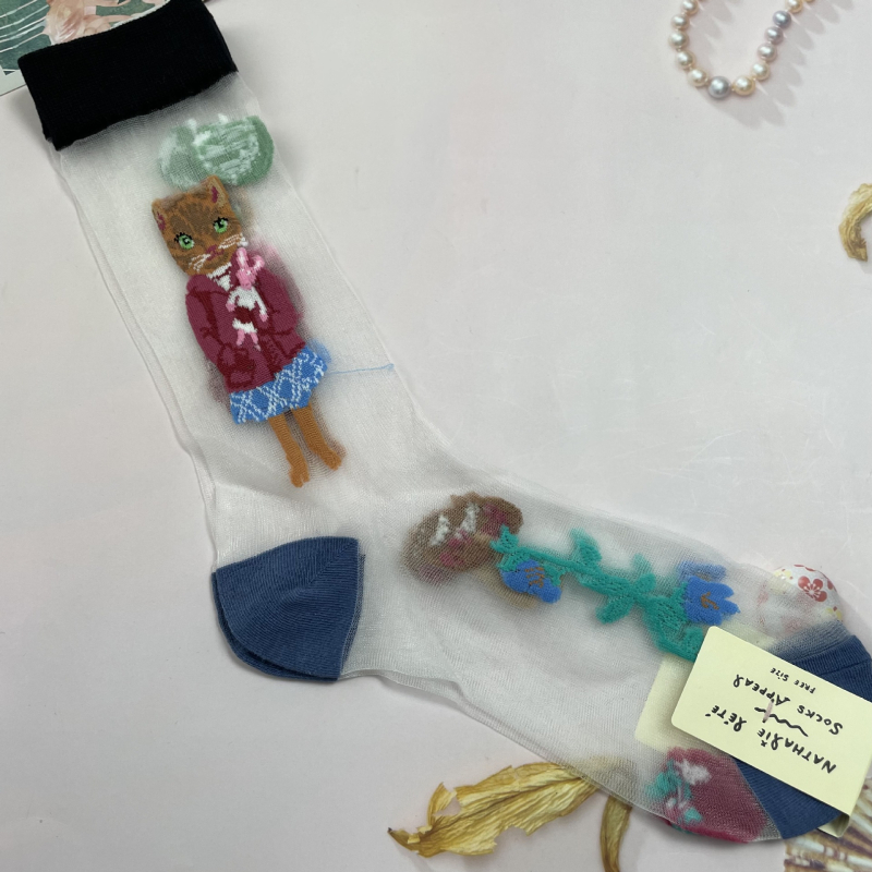 Корейски чорапи Socks Appeal: горска приказка, ретро карикатура, AB версия, асиметрични, стъклени нишки, анти-закачане, дамски чорапи