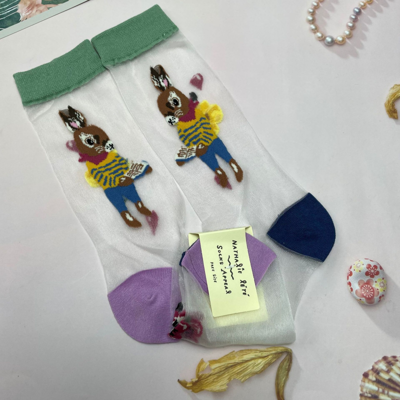 Корейски чорапи Socks Appeal: горска приказка, ретро карикатура, AB версия, асиметрични, стъклени нишки, анти-закачане, дамски чорапи