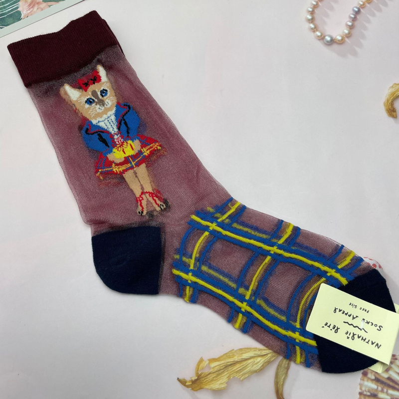 Корейски чорапи Socks Appeal: горска приказка, ретро карикатура, AB версия, асиметрични, стъклени нишки, анти-закачане, дамски чорапи