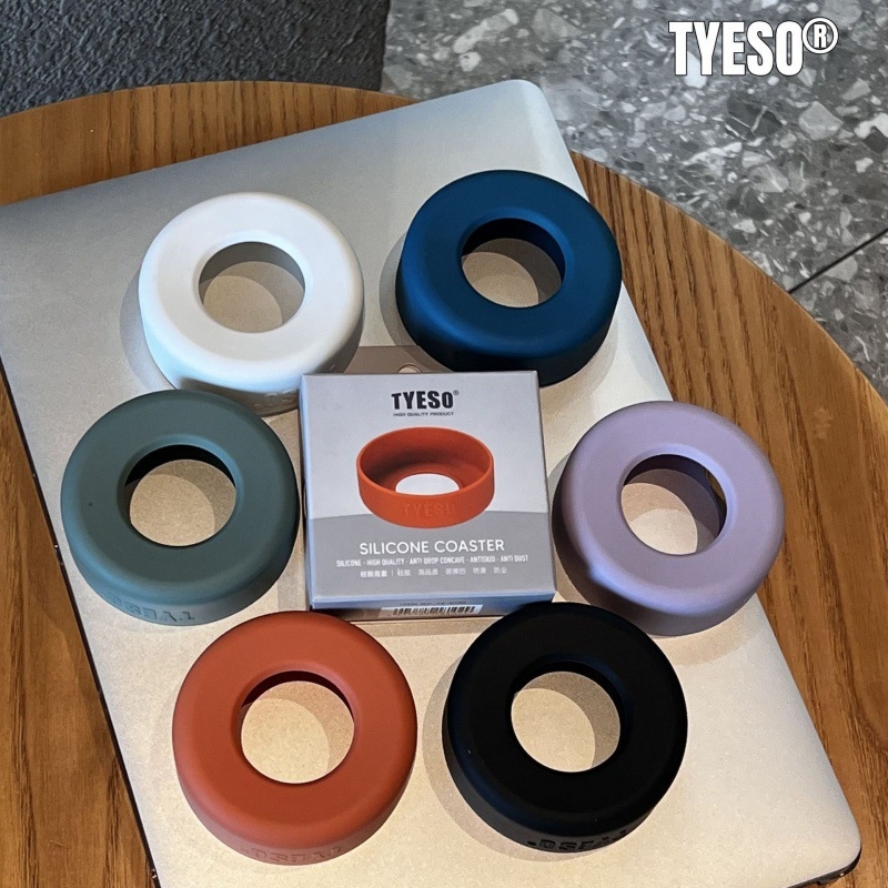 Tyeso cană termică cu husă din silicon și bază din oțel inoxidabil, stil sport, 30/40 oz, suport din silicon antiderapant