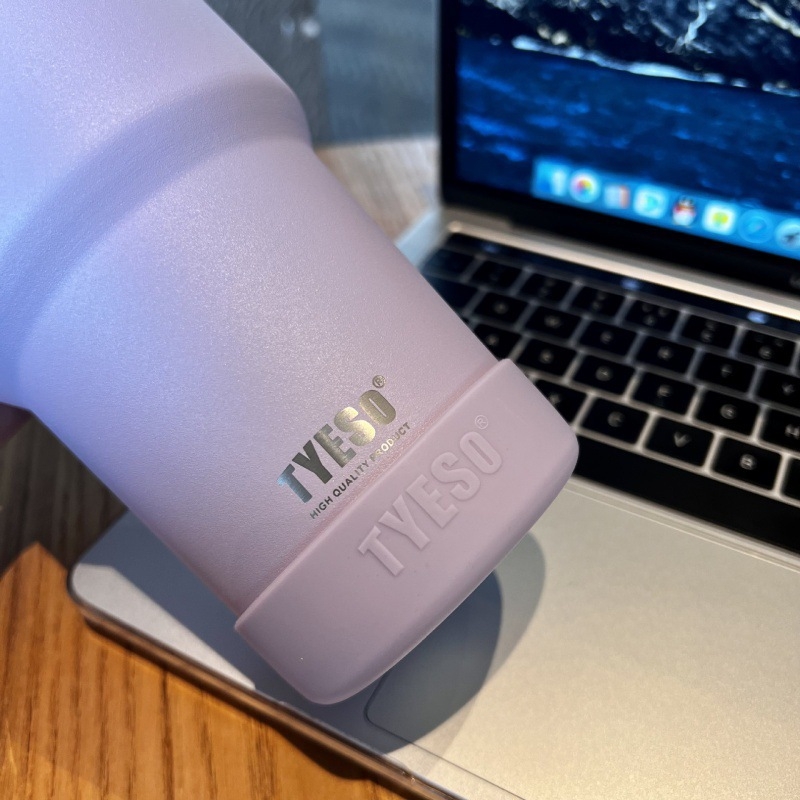 Tyeso cană termică cu husă din silicon și bază din oțel inoxidabil, stil sport, 30/40 oz, suport din silicon antiderapant