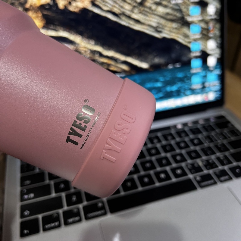 Tyeso cană termică cu husă din silicon și bază din oțel inoxidabil, stil sport, 30/40 oz, suport din silicon antiderapant