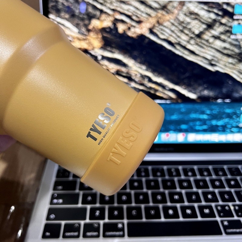 Tyeso cană termică cu husă din silicon și bază din oțel inoxidabil, stil sport, 30/40 oz, suport din silicon antiderapant