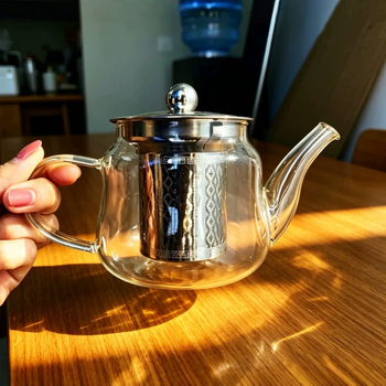 Set de ceainic din sticlă pentru uz casnic – ceainic transparent din sticlă borosilicat
