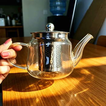 Set de ceainic din sticlă pentru uz casnic – ceainic transparent din sticlă borosilicat