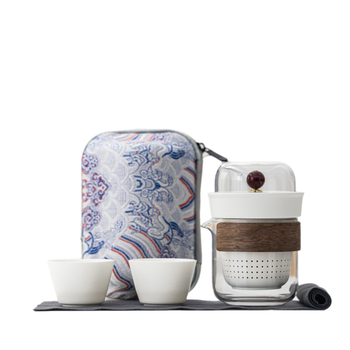 Set portabil de ceai ceramic pentru ceremonii chinezești, pentru călătorii și activități în aer liber