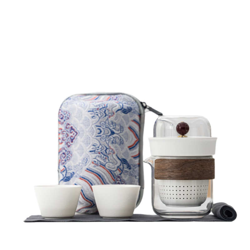 Set portabil de ceai ceramic pentru ceremonii chinezești, pentru călătorii și activități în aer liber