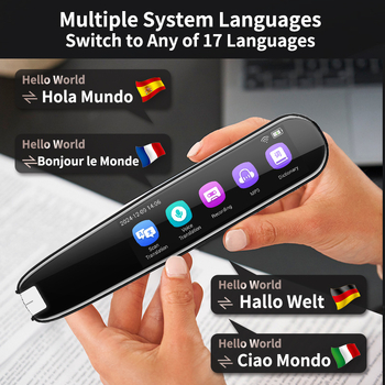 Editie internațională: pix de scanare și traducere pentru chineză, engleză, germană, franceză, japoneză, coreeană și cantoneză (tradițional) — offline dicționar inteligent