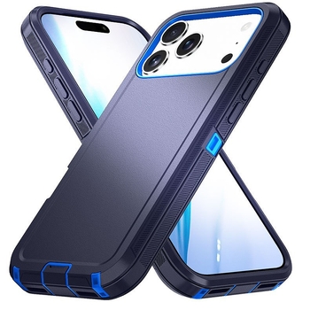 За iPhone 17 Pro Max двуслоен калъф от PC и TPU, едноцветен, удароустойчив