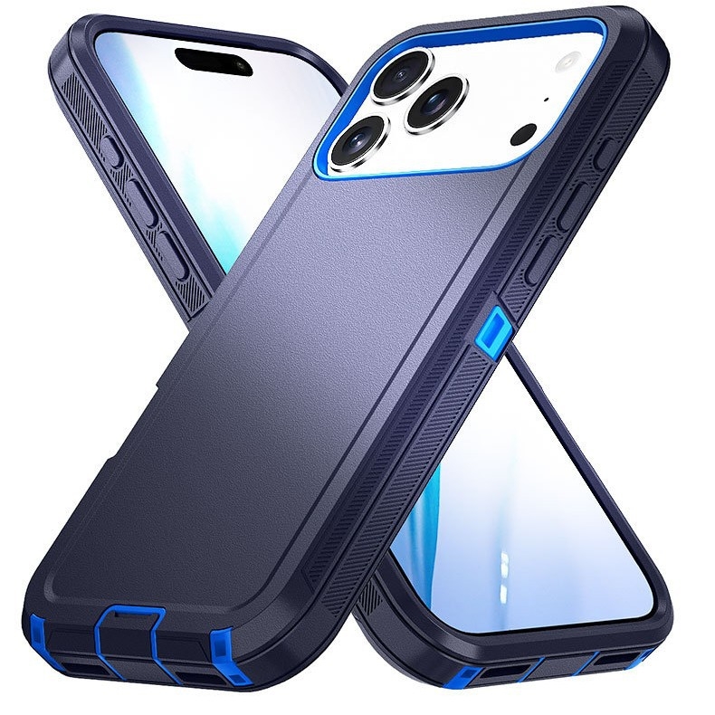 За iPhone 17 Pro Max двуслоен калъф от PC и TPU, едноцветен, удароустойчив