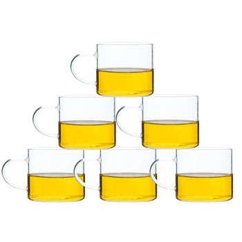 Set de ceai din sticlă cu mâner, pentru degustare Kung Fu — cupe de ceai și boluri de ceai
