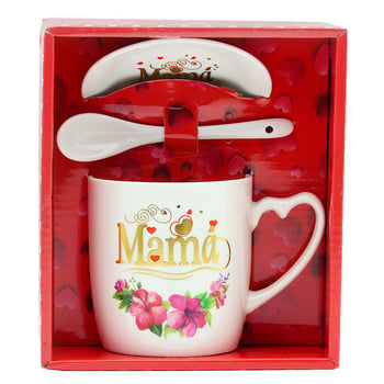 Set de căni ceramice pentru Ziua Mamei, cu logo