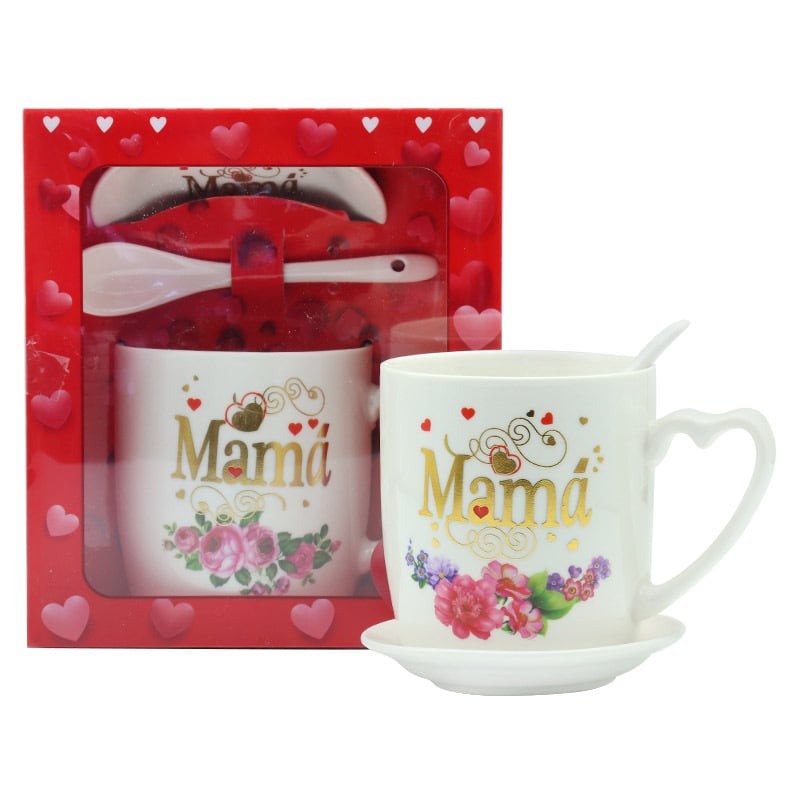 Set de căni ceramice pentru Ziua Mamei, cu logo