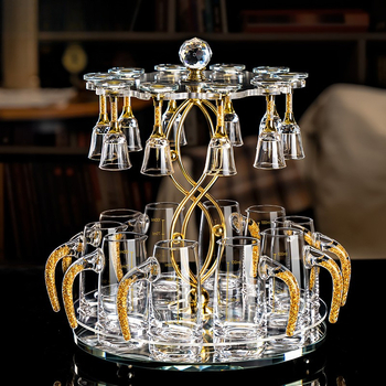Cupe de băut în stil chinezesc pentru uz casnic, din sticlă cristal, pahare mici de vin elegante cu dozator, set de pahare și suport pentru pahare