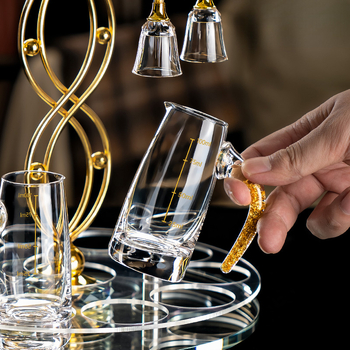 Cupe de băut în stil chinezesc pentru uz casnic, din sticlă cristal, pahare mici de vin elegante cu dozator, set de pahare și suport pentru pahare