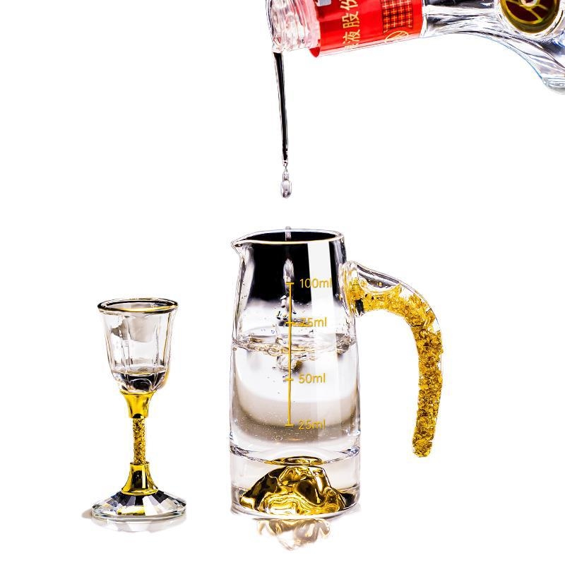 Cupe de băut în stil chinezesc pentru uz casnic, din sticlă cristal, pahare mici de vin elegante cu dozator, set de pahare și suport pentru pahare