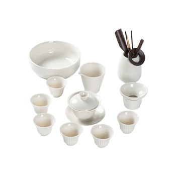 Ningxuan Gong Fu Ceai set cu bol cu capac, ceașcă de ceai și ceramică Dehua în cutie cadou