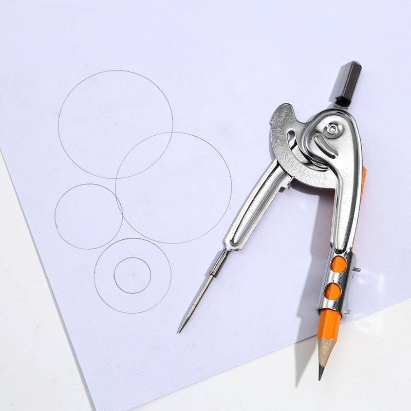 Set de compas din metal cu creion pentru desen în matematică și geometrică, instrument esențial pentru examenele elevilor