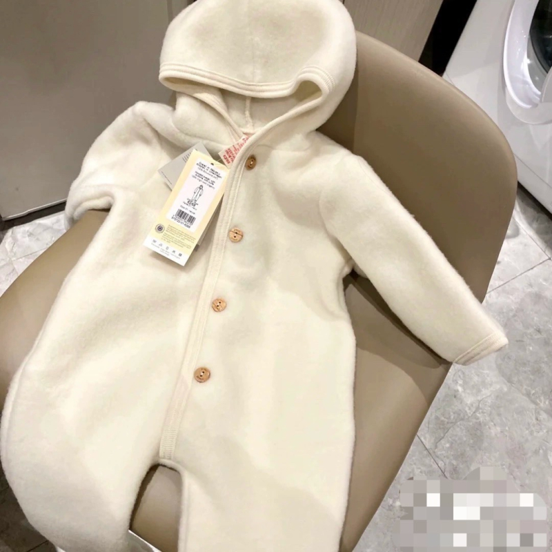 Uniszex gyermek fleece overál kapucnival, nordikus téli stílus, 2025