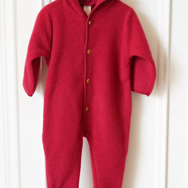 Uniszex gyermek fleece overál kapucnival, nordikus téli stílus, 2025