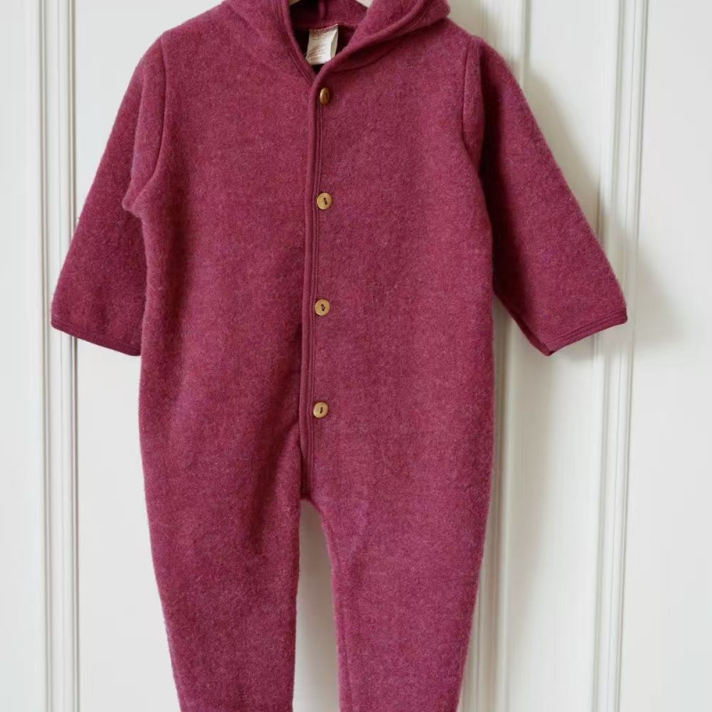 Uniszex gyermek fleece overál kapucnival, nordikus téli stílus, 2025