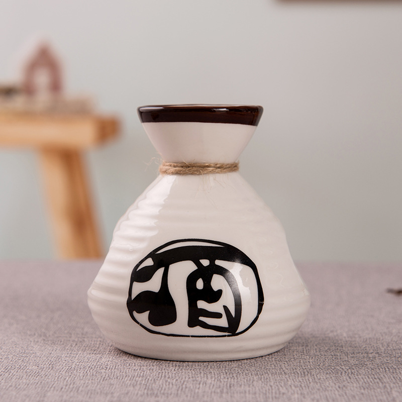 Set de pahare pentru sake în stil japonez, porțelan, pahare mici de sake, dozator de băuturi și flacon de încălzire, set de 3 piese