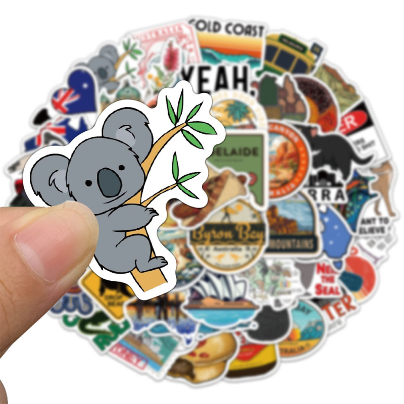 50 de stickere graffiti australiene pentru călătorii în aer liber – decor pentru husă de telefon, sticlă de apă și bagaje