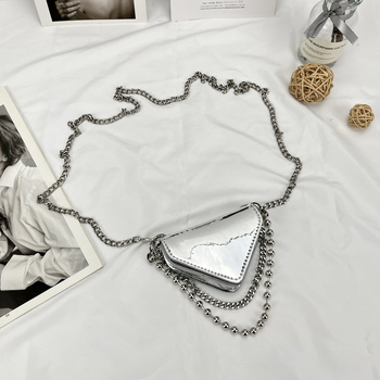PU mini crossbody torba s geometrijskim uzorkom, trokutni oblik, ženski gradski stil