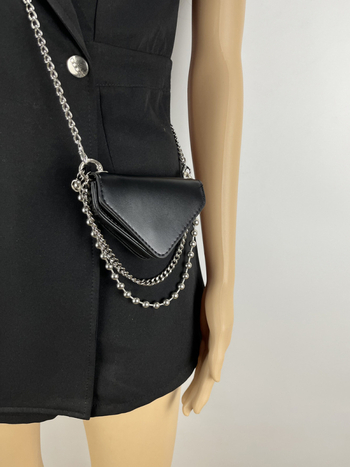 PU mini crossbody torba s geometrijskim uzorkom, trokutni oblik, ženski gradski stil