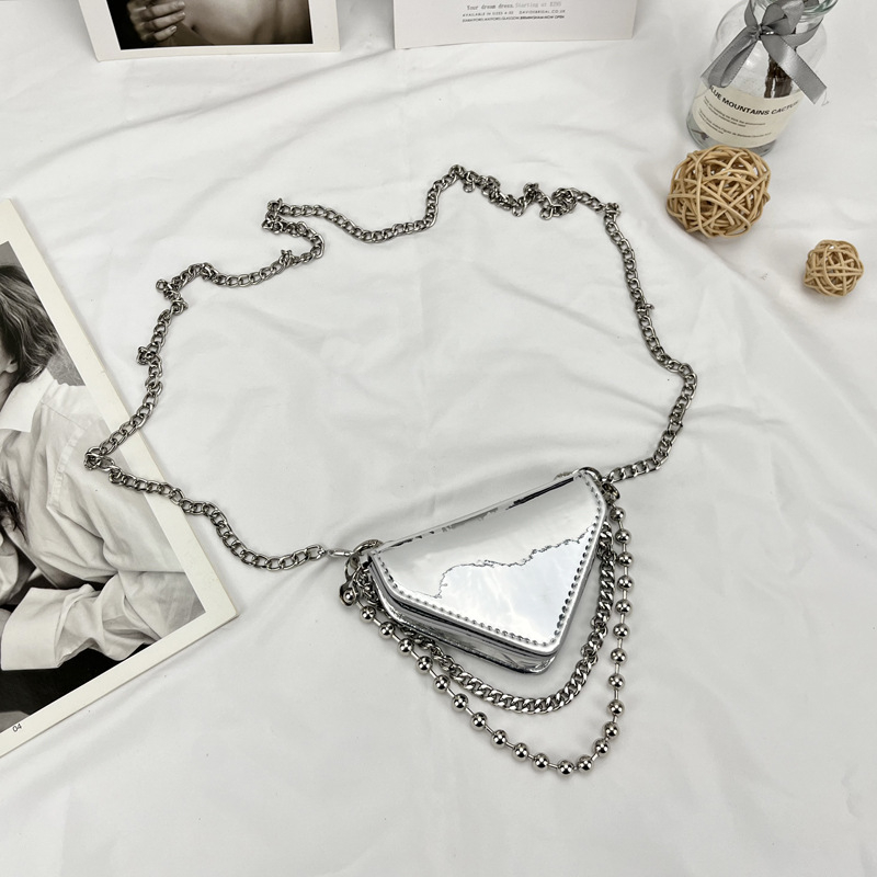 PU mini crossbody torba s geometrijskim uzorkom, trokutni oblik, ženski gradski stil