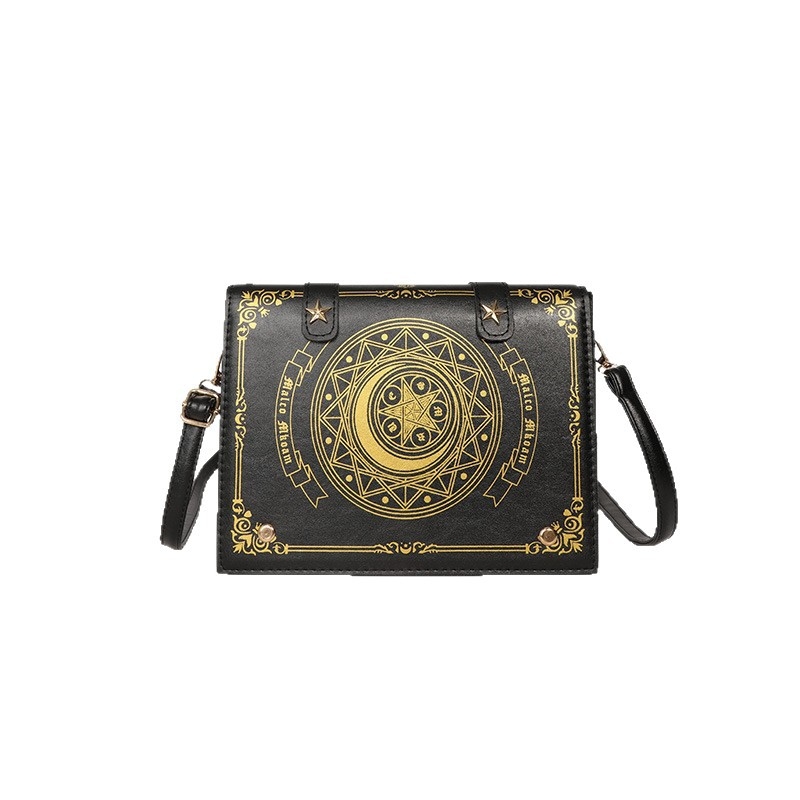 Ženska crossbody torbica Star Moon Magic Book s preklopnim poklopcem, srednja veličina, PU koža, dnevna elegancija