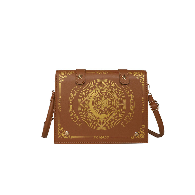 Ženska crossbody torbica Star Moon Magic Book s preklopnim poklopcem, srednja veličina, PU koža, dnevna elegancija