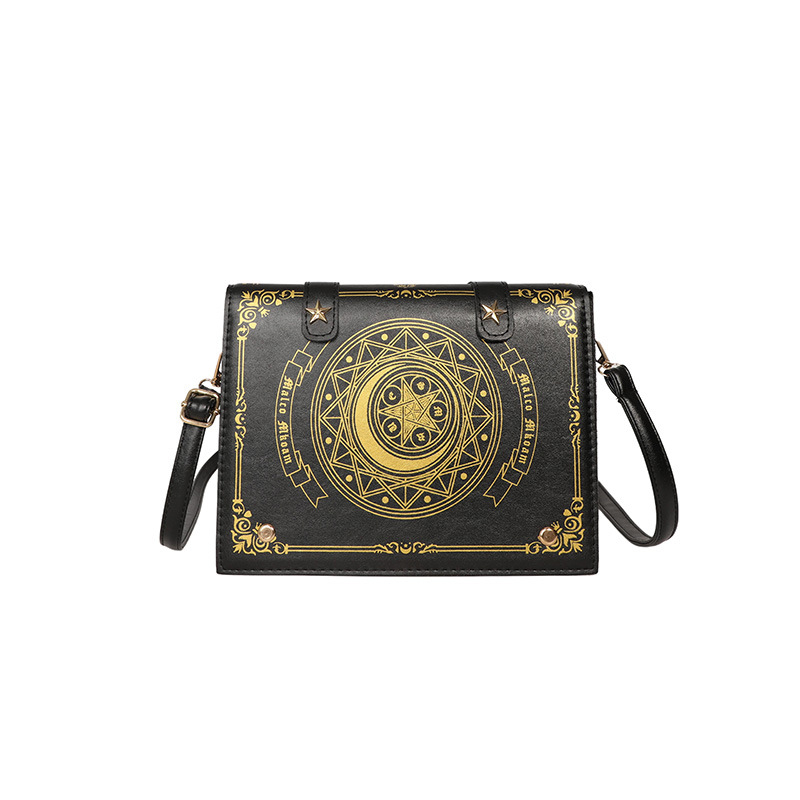 Ženska crossbody torbica Star Moon Magic Book s preklopnim poklopcem, srednja veličina, PU koža, dnevna elegancija