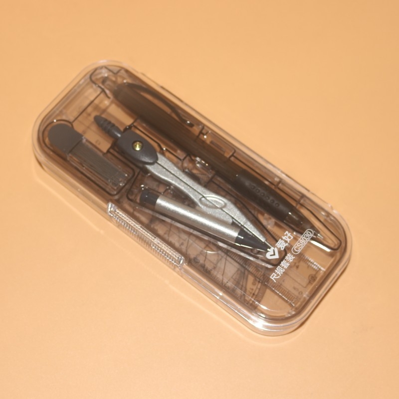 Love CS8030/77107 Set compas pentru elevi, instrumente de desen din metal, 7 piese