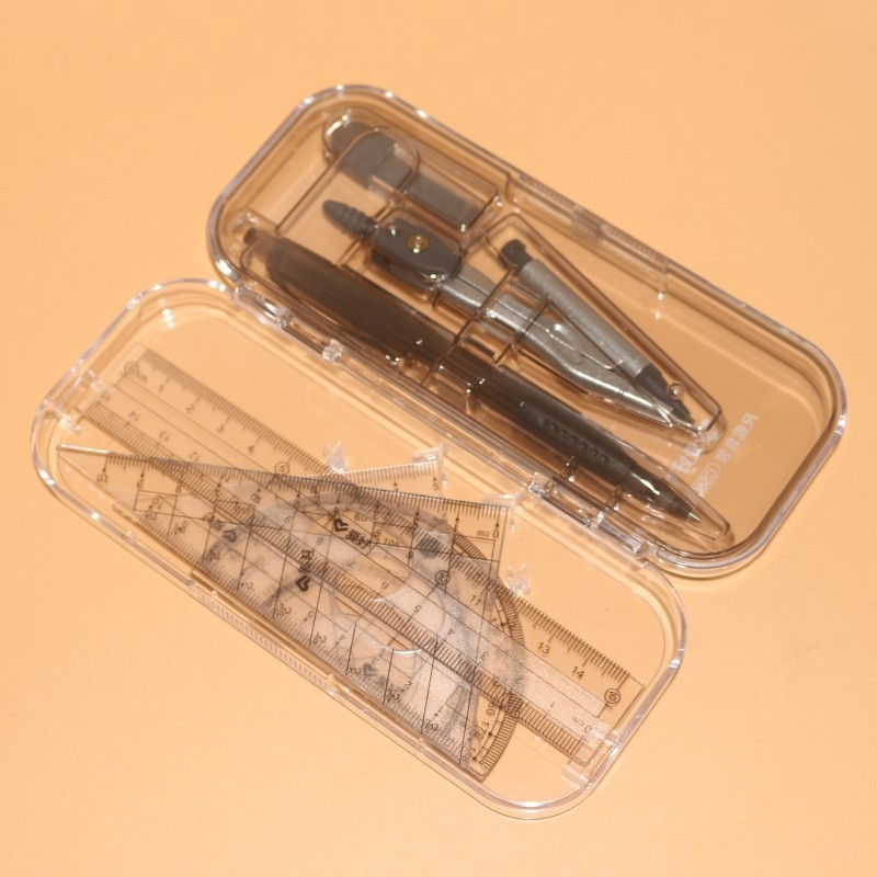 Love CS8030/77107 Set compas pentru elevi, instrumente de desen din metal, 7 piese