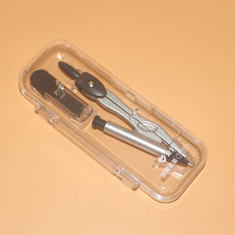 Love CS8030/77107 Set compas pentru elevi, instrumente de desen din metal, 7 piese
