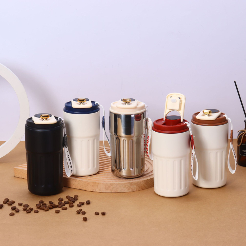 Ceașcă termos din oțel inoxidabil 316, recipient portabil cu afișaj inteligent al temperaturii, ceașcă de cafea, design minimalist, cadou elegant